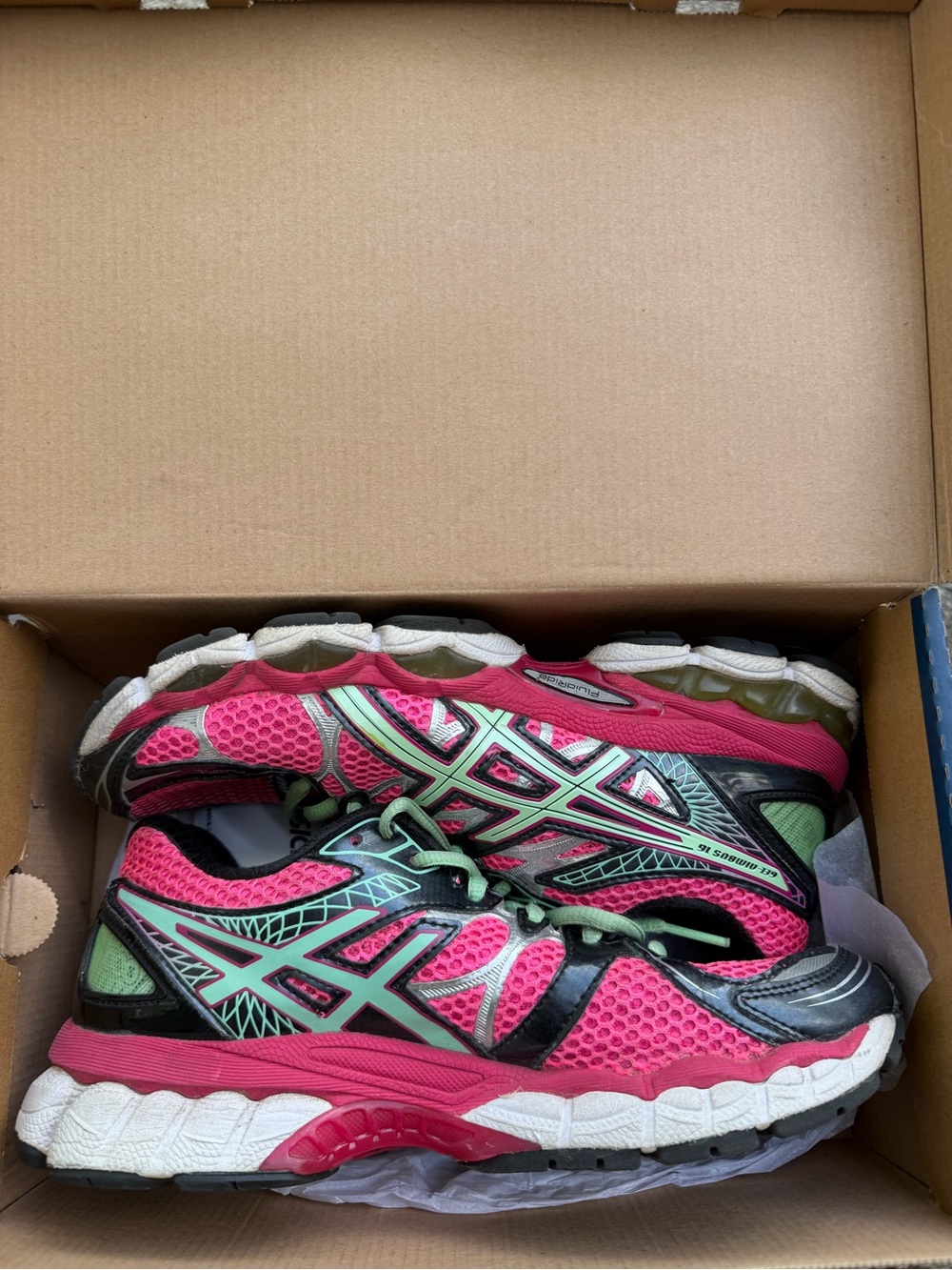 Asics Kid’s Hot Pink & Mint Green Running Sneakers